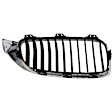 3-Piece Kit Base Driver and Passenger Side Grille Chrome Shell w/ Textured Black Insert, Includes (1) A/C Condenser and (2) Grille Assembly