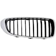 3-Piece Kit Base Driver and Passenger Side Grille Chrome Shell w/ Textured Black Insert, Includes (1) A/C Condenser and (2) Grille Assembly