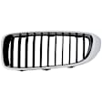3-Piece Kit Base Driver and Passenger Side Grille Chrome Shell w/ Textured Black Insert, Includes (1) A/C Condenser and (2) Grille Assembly