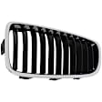 3-Piece Kit Base Driver and Passenger Side Grille Chrome Shell w/ Textured Black Insert, Includes (1) A/C Condenser and (2) Grille Assembly