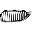 3-Piece Kit Base Driver and Passenger Side Grille Chrome Shell w/ Textured Black Insert, Includes (1) A/C Condenser and (2) Grille Assembly