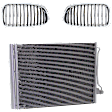 3-Piece Kit Base Driver and Passenger Side Grille Chrome Shell with Black Insert, Includes (1) A/C Condenser and (2) Grille Assembly