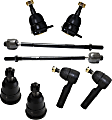 8-Piece Kit Front, Driver and Passenger Side, Inner and Outer Tie Rod End, Includes (4) Ball Joint and (4) Tie Rod End