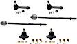 6-Piece Kit Front, Driver and Passenger Side, Inner and Outer Tie Rod End, Includes (4) Tie Rod End and (2) Ball Joint