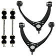 4-Piece Kit Front, Driver and Passenger Side, Upper Control Arm Kit, Includes (2) Control Arm and (2) Sway Bar Link