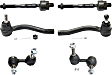 6-Piece Kit Front, Driver and Passenger Side Suspension Kit, Includes (4) Tie Rod End and (2) Sway Bar Link
