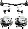 6-Piece Kit Front, Driver and Passenger Side Suspension Kit, Includes (2) Tie Rod End, (2) Sway Bar Link and (2) Wheel Hub