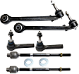 6-Piece Kit Front, Driver and Passenger Side, Lower, Rearward Control Arm Kit, Includes (2) Control Arm and (4) Tie Rod End