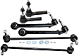 6-Piece Kit Front, Driver and Passenger Side, Lower, Rearward Control Arm Kit, Includes (2) Control Arm, (2) Sway Bar Link, and (2) Tie Rod End