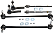 6-Piece Kit Front, Driver and Passenger Side Suspension Kit, Includes (4) Tie Rod End and (2) Sway Bar Link