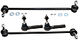 4-Piece Kit Front, Driver and Passenger Side Suspension Kit, Includes (2) Tie Rod End and (2) Sway Bar Link