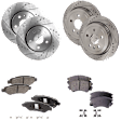 2015 Chevrolet Camaro - 4-Wheel Set Front and Rear Brake Disc and Pad Kit, Cross-drilled and Slotted, 5 Lugs, Front-321 mm/Rear-315 mm, Ceramic, Naturally Aspirated, 3.6L 6Cyl, Includes (4) Disc and (2) Pad Set
