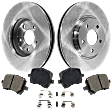 2-Wheel Set Front Brake Disc and Pad Kit, Plain Surface 5 Lugs 295.91 mm Ceramic Pro-Line Series, Includes (1) Brake Pad Set and (2) Brake Disc
