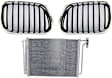 3-Piece Kit Driver and Passenger Side Grille Chrome Shell with Black Insert, Includes (1) A/C Condenser and (2) Grille Assembly