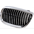 3-Piece Kit Driver and Passenger Side Grille Chrome Shell with Black Insert, Includes (1) A/C Condenser and (2) Grille Assembly
