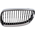 3-Piece Kit Driver and Passenger Side Grille Chrome Shell with Black Insert, Includes (1) A/C Condenser and (2) Grille Assembly