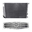 2-Piece Kit, Grille Chrome Shell with Painted Silver Gray Insert, Includes (1) A/C Condenser and (1) Grille Assembly