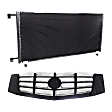 2-Piece Kit, Grille Painted Black Shell with Chrome Insert, Includes (1) A/C Condenser and (1) Grille Assembly