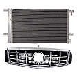2-Piece Kit, Grille Chrome Shell with Painted Gray Insert, For Models Without Collision Warning, Includes (1) A/C Condenser and (1) Grille Assembly