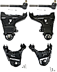 6-Piece Kit Front, Driver and Passenger Side, Upper and Lower Control Arm Kit, Includes (4) Control Arm and (2) Tie Rod End