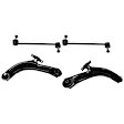 4-Piece Kit Front, Driver and Passenger Side, Lower Control Arm Kit, Includes (2) Control Arm and (2) Sway Bar Link