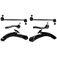 6-Piece Kit Front, Driver and Passenger Side, Lower Control Arm Kit, Includes (2) Control Arm, (2) Sway Bar Link, and (2) Tie Rod End