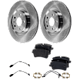 2013 Audi A7 Quattro - 2-Wheel Set Rear Brake Disc and Pad Kit, Plain Surface, 5 Lugs, 329.95 mm, Organic, 330mm  Disc, 3.0L 6Cyl,  Includes (2) Disc, (2) Pad Sensor, and (1) Pad Set