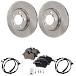 2-Wheel Set Front Brake Disc and Pad Kit, Plain Surface 5 Lugs 307.09 mm Ceramic, Includes (2) Disc, (2) Pad Sensor, and (1) Pad Set