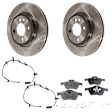 2-Wheel Set Front Brake Disc and Pad Kit, Plain Surface 4 Lugs 276 mm Semi-metallic, Includes (2) Brake Disc, (1) Brake Pad Set and (2) Brake Pad Sensor