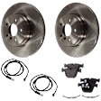 2-Wheel Set Rear Brake Disc and Pad Kit, Plain Surface 5 Lugs 344.93 mm Organic, Includes (2) Brake Disc, (1) Brake Pad Set and (2) Brake Pad Sensor