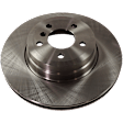 2-Wheel Set Rear Brake Disc and Pad Kit, Plain Surface 5 Lugs 344.93 mm Organic, Includes (2) Brake Disc, (1) Brake Pad Set and (2) Brake Pad Sensor