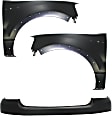 3-Piece Kit, Front, Driver and Passenger Side Fender, Includes (1) Bumper Cover and (2) Fender
