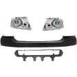 2004-2006 Ford F-150 - 4-Piece Kit Driver and Passenger Side Halogen Headlight, With bulb(s), OE Replacement, Includes (1) Bumper Cover, (1) Bumper Grille and (2) Headlight