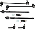6-Piece Kit Front, Driver and Passenger Side Suspension Kit, Includes (4) Tie Rod End and (2) Sway Bar Link