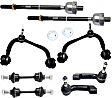 8-Piece Kit Front, Driver and Passenger Side, Upper Control Arm Kit, Includes (2) Control Arm, (2) Sway Bar Link, and (4) Tie Rod End