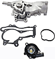 2015 Chevrolet Sonic - 2-Piece Kit Water Pump, Torque to Yield Bolts OE 5556507, New, 1.4L 4Cyl,  Includes (1) Thermostat Housing and (1) Water Pump