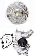 2-Piece Kit Water Pump, 4.4L, 8Cyl, New, Includes (1) Fan Clutch and (1) Water Pump