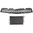 2014 Chevrolet Equinox - 2-Piece Kit Upper Grille Chrome Shell with Painted Black Insert, Includes (1) A/C Condenser and (1) Grille Assembly