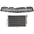 2-Piece Kit, Upper Grille Chrome Shell with Painted Black Insert, CAPA Certified, Includes (1) A/C Condenser and (1) Grille Assembly