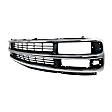 1998 Chevrolet Express 2500 - 2-Piece Kit Grille, Chrome Shell with Painted Gray Insert, For Models With Composite Headlights,  Includes (1) A/C Condenser and (1) Grille Assembly