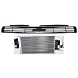 2-Piece Kit Upper Grille Chrome Shell with Dark Gray Insert, Includes (1) A/C Condenser and (1) Grille Assembly