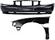 2-Piece Kit, Front Primed Bumper Cover, Includes (1) Bumper Cover and (1) Fender