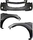 3-Piece Kit, Front Primed Bumper Cover, Includes (1) Bumper Cover and (2) Fender