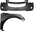 2-Piece Kit, Front, Upper Primed Bumper Cover, Includes (1) Bumper Cover and (1) Fender
