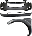 2015 Chevrolet Equinox - 3-Piece Kit Front, Upper and Lower Upper - Primed, Lower - Textured Bumper Cover, All Wheel Drive, Includes (2) Bumper Cover and (1) Fender