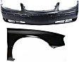 2000-2005 Chevrolet Impala - 2-Piece Kit, Front Primed Bumper Cover, Includes (1) Bumper Cover and (1) Fender