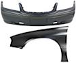 2-Piece Kit, Front Primed Bumper Cover, Includes (1) Bumper Cover and (1) Fender