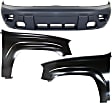 3-Piece Kit, Front Primed Bumper Cover, Includes (1) Bumper Cover and (2) Fender