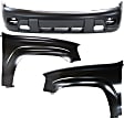 2002-2007 Chevrolet Trailblazer - 3-Piece Kit, Front Upper - Primed, Lower - Textured Bumper Cover, Includes (1) Bumper Cover and (2) Fender