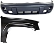 2-Piece Kit, Front Primed Bumper Cover, Includes (1) Bumper Cover and (1) Fender